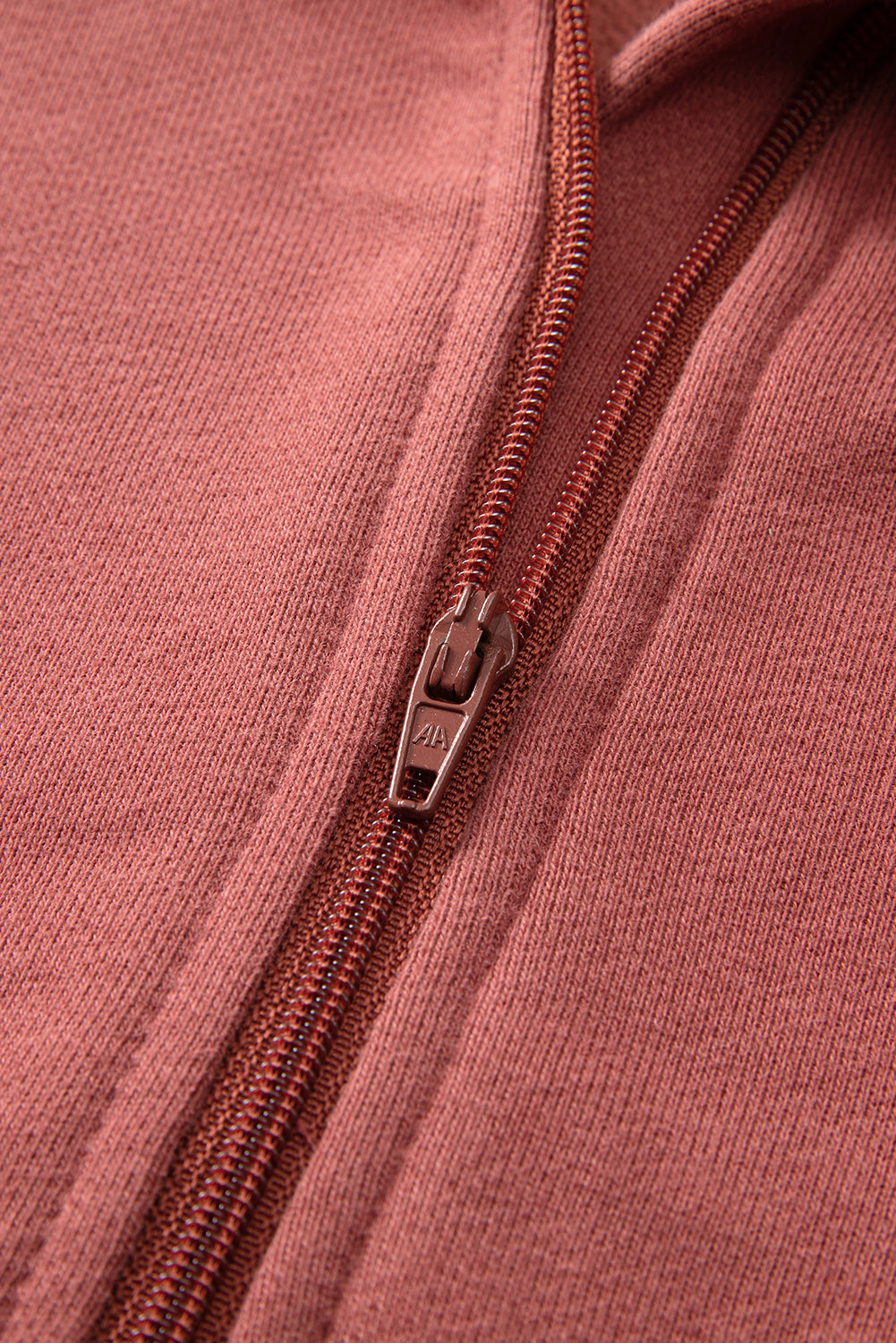 Carry Zip Up Collar Sweatshirt Brown Red