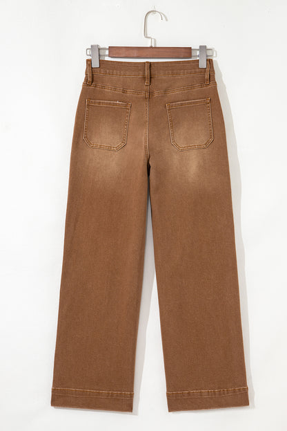 Bren Cropped High Rise Wide Leg Jeans