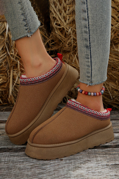 Chestnut Plush Lined Flats Slippers