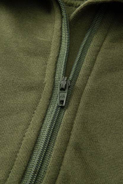 Carry Zip Up Collar Sweatshirt Green