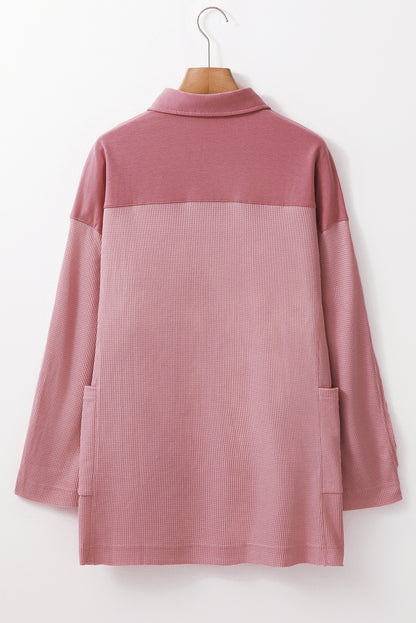Ray Drop Sleeve Henley Top