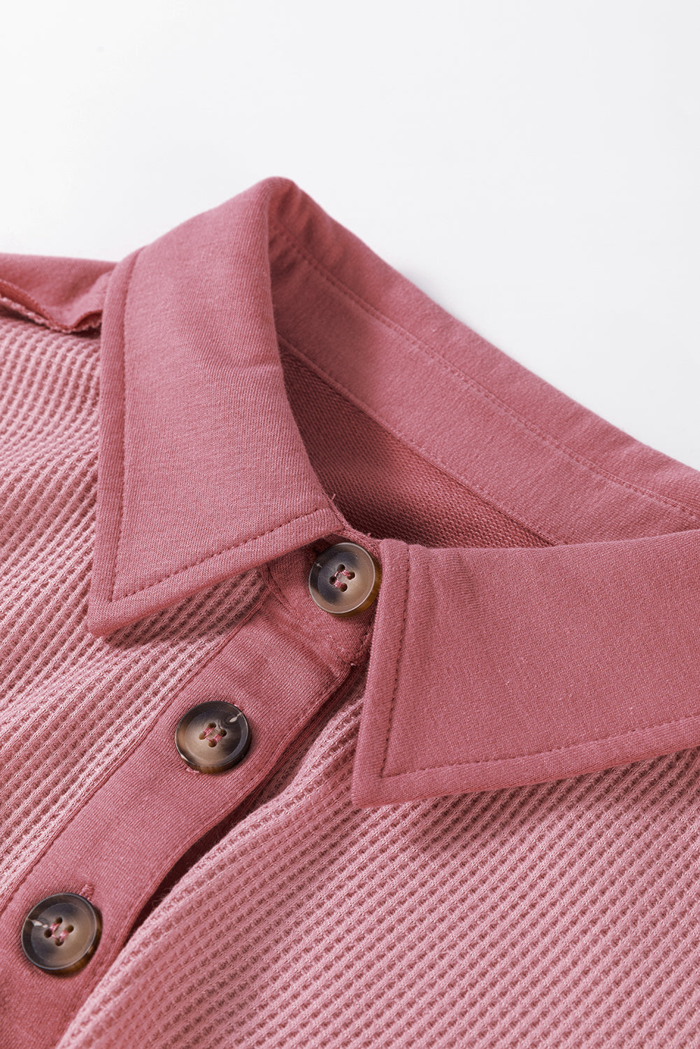 Ray Drop Sleeve Henley Top