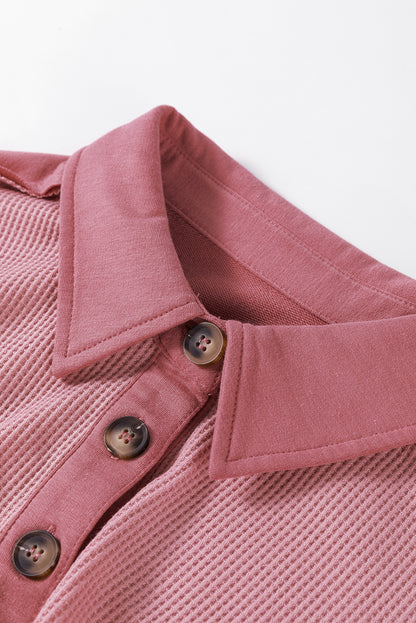 Ray Drop Sleeve Henley Top